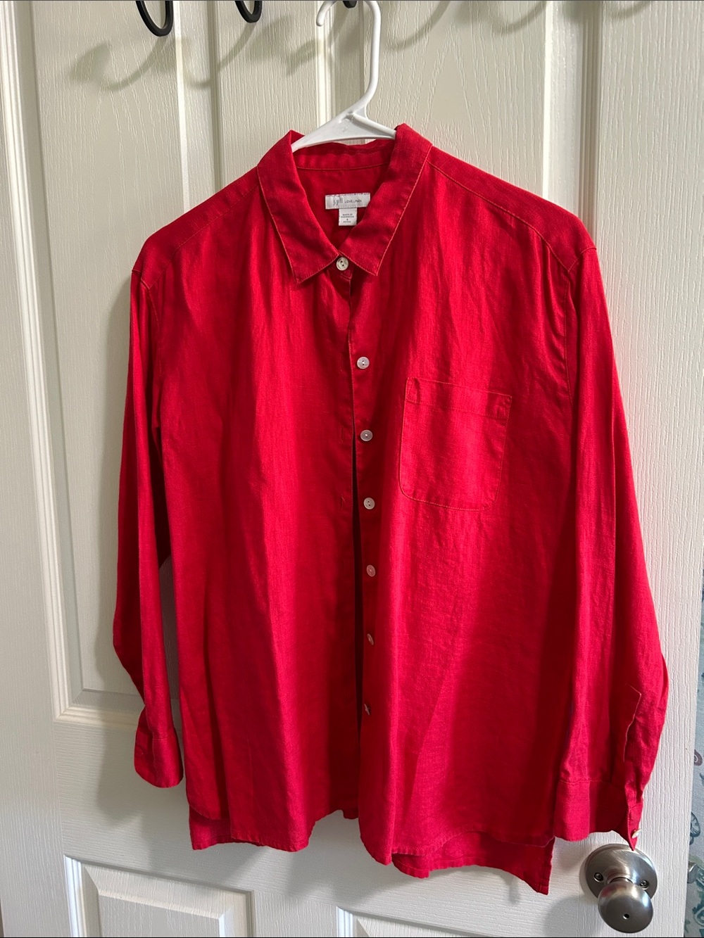 J. Jill Vibrant Red Button-Front Shirt